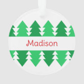 Einfaches Red Merry Christmas Green Tree Design Ornament (Rückseite)