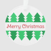 Einfaches Red Merry Christmas Green Tree Design Ornament (Vorderseite)