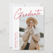 Einfaches Red Script 5 Foto Collage Abschluss Ankündigung (Vorderseite)