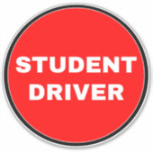 [Einfaches Red Sign] Studententreiber Aufkleber (Vorderseite)