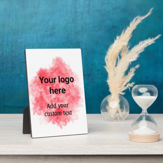 Einfaches red watercolor add your logo fotoplatte (Seite)
