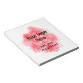 Einfaches red watercolor add your logo notizblock (angewinkelt)