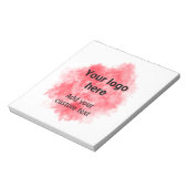 Einfaches red watercolor add your logo notizblock (Rotiert)