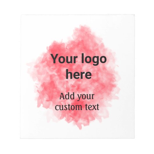 Einfaches red watercolor add your logo notizblock (Vorderseite)