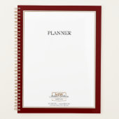 Einfaches Red White Monogram Business Planer (Vorderseite)