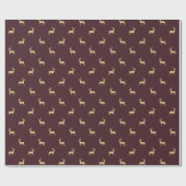 Einfaches Rentier Burgundy Weihnachtswrapping Pape Geschenkpapier (Flach)
