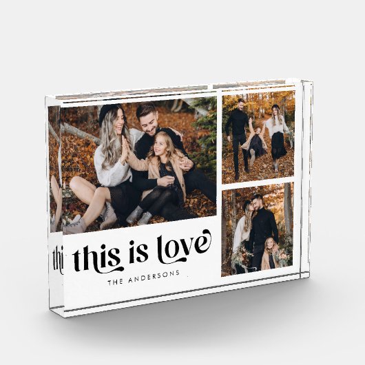 Einfaches Retro Dies ist Liebe Collage Fotoblock (Links)