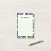 Einfaches Retro Groovy Blau Liniiertes Notizbuch A Post-it Klebezettel (Auf Schreibtisch)