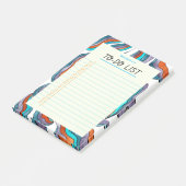 Einfaches Retro Groovy Blau Liniiertes Notizbuch A Post-it Klebezettel (angewinkelt)