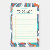Einfaches Retro Groovy Blau Liniiertes Notizbuch A Post-it Klebezettel (Vorderseite)