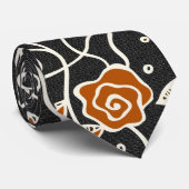 Einfaches Retro-Muster - Schwarz & Orange Krawatte (Gerollt)