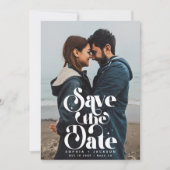 Einfaches Retro-Save the Date Foto Ankündigung (Vorderseite)