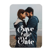 Einfaches Retro-Save the Date Foto Magnet (Vertikal)