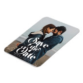 Einfaches Retro-Save the Date Foto Magnet (Linke Seite)