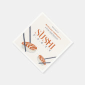 Einfaches Retro Sushi Party 50. Geburtstag Serviette (Ecke)