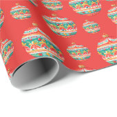 Einfaches Retro-Weihnachtsgeschmack Geschenkpapier (Rolleneckpunkt)