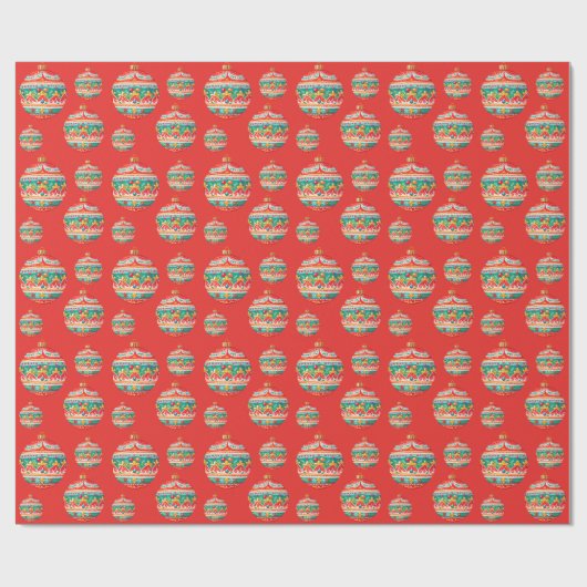 Einfaches Retro-Weihnachtsgeschmack Geschenkpapier (Flach)