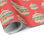 Einfaches Retro-Weihnachtsgeschmack Geschenkpapier (Rolleneckpunkt)