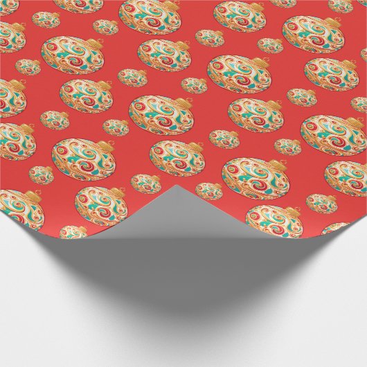 Einfaches Retro-Weihnachtsgeschmack Geschenkpapier (Ecke)