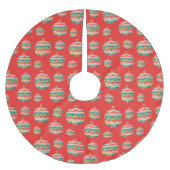 Einfaches Retro-Weihnachtsgeschmack Polyester Weihnachtsbaumdecke (Vorderseite)