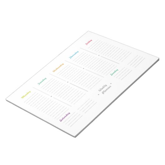 Einfaches Retro-Wochenplaner Notizblock (angewinkelt)
