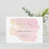 Einfaches Rettetest von Rosa und Gelb-Wasserfarben Save The Date (Stehend Vorderseite)