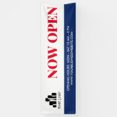 Einfaches Roblau Weiß Ihr Logo jetzt öffnen Banner (Vertikal)