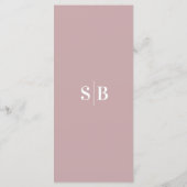 Einfaches, robustes, mauvisches Hochzeitsmenü Menükarte (Rückseite)