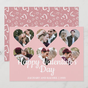 Einfaches romantisches Liebespaar Valentinstag 6 F Feiertagskarte