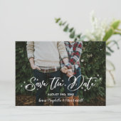 Einfaches Romantisches Script Starry Foto Save the Date (Stehend Vorderseite)