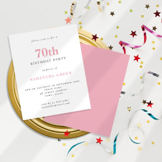 Einfaches Rosa am 70. Geburtstag