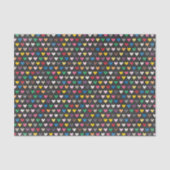 Einfaches rosa blaues gelbes Herzmuster Seidenpapier (Vorderseite)