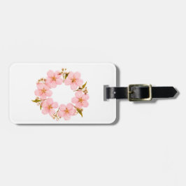 Einfaches Rosa Blumiges Gepäckanhänger
