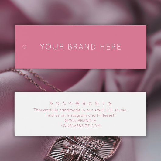 Einfaches Rosa-Branding-Hang-Tag Mini