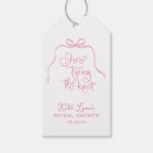 Einfaches rosa Brautparty Geschenkanhänger (Vorderseite)
