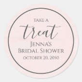 Einfaches rosa Brautparty Kalligrafie Wasserfarbe Runder Aufkleber (Vorderseite)