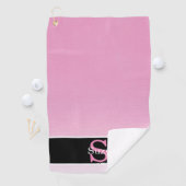 Einfaches rosa Elegant Initial Monogram Golfhandtuch (Insitu)