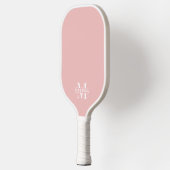Einfaches Rosa Elegantes Monogramm Pickleball Schläger (Links)