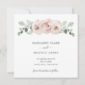 Einfaches rosa Foto Elegante Hochzeit (Vorderseite)