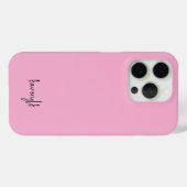 Einfaches Rosa Girly Schriftzug Monogramm Name Ca Case-Mate iPhone Hülle (Rückseite (Horizontal))