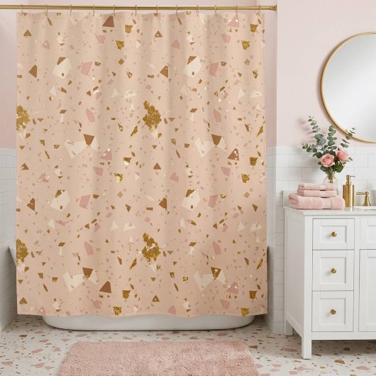 Einfaches rosa Glitter  Duschvorhang