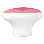 Einfaches rosa Herz auf rosa Hintergrund Keramik P Keramikknauf (Seitenansicht)