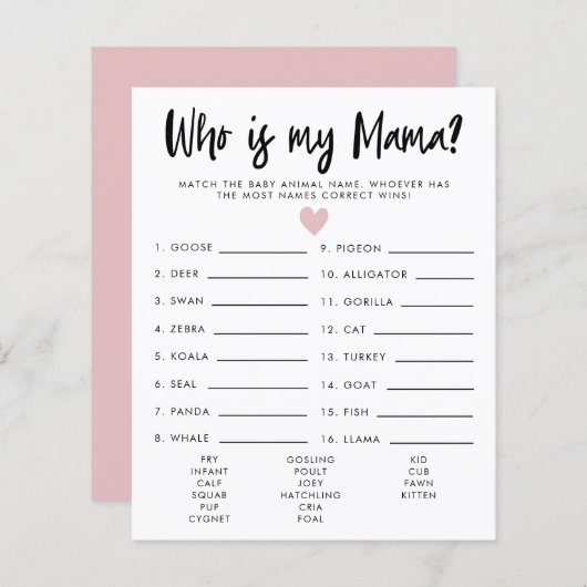 Einfaches rosa Herz, das ist mein Mama Baby Duschs (Vorne/Hinten)