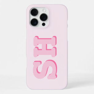 Einfaches rosa Initial-Monogramm iPhone 16 Pro Max Hülle