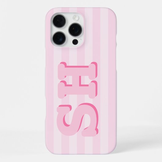 Einfaches rosa Initial-Monogramm iPhone Hülle (Rückseite)