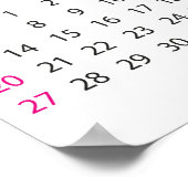 Einfaches Rosa Kalender Oktober 2023 Poster (Ecke)