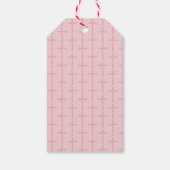 Einfaches Rosa Kreuz Danke Taufe Geschenkanhänger (Rückseite)