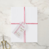 Einfaches Rosa Kreuz Danke Taufe Geschenkanhänger (Mit Garn)