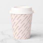 Einfaches Rosa Minimal benutzerdefiniertes Textmus Pappbecher (Rückseite)