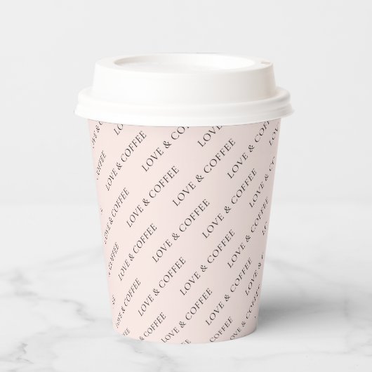 Einfaches Rosa Minimal benutzerdefiniertes Textmus Pappbecher (Vorderseite)